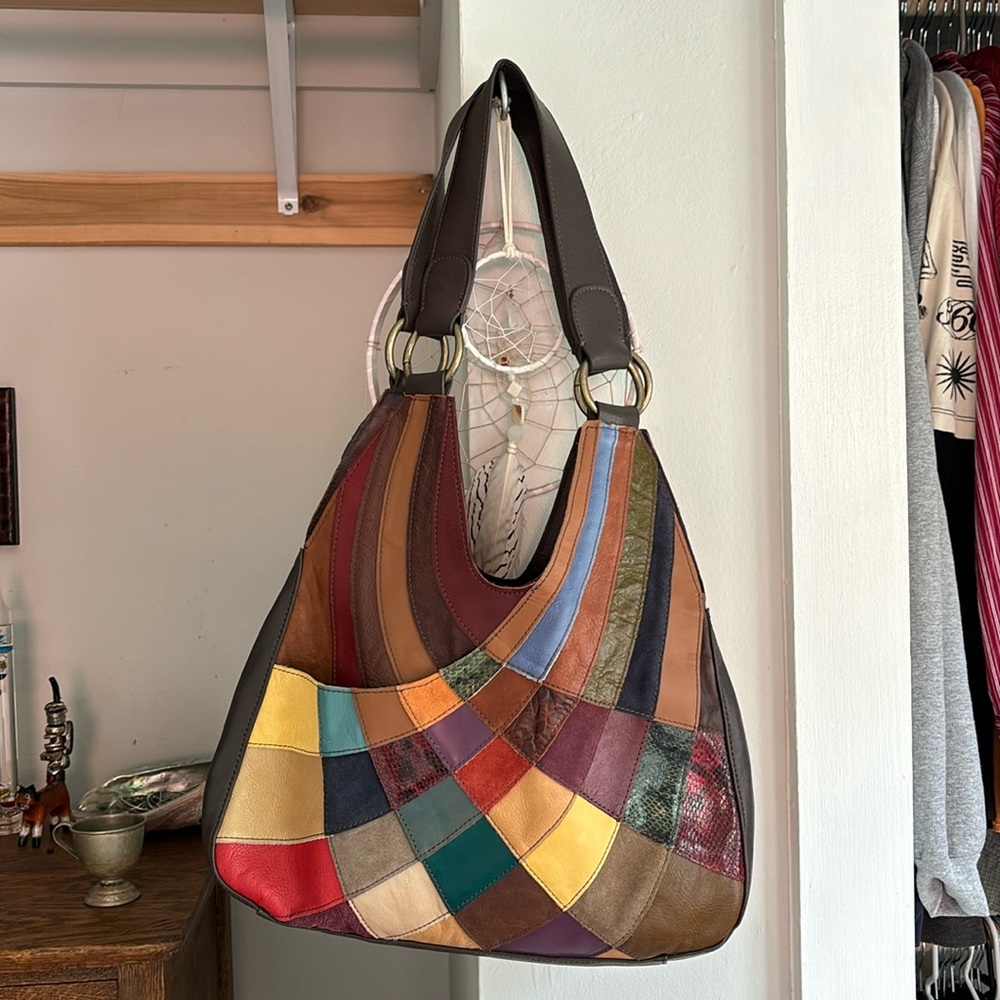 Wilson leather patchwork purse
